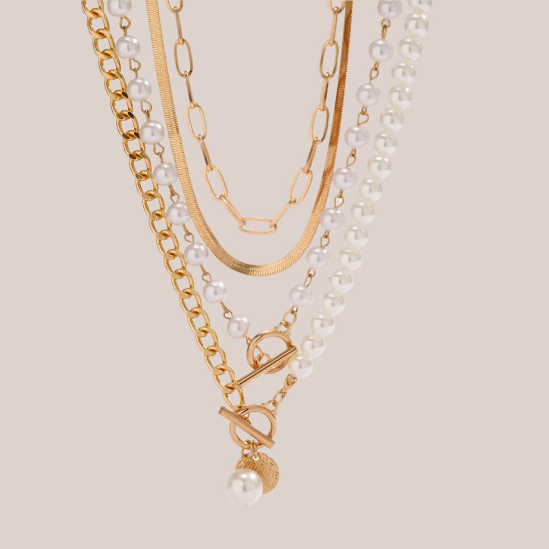 Romantic France Pearl necklaces with layered tassel design and imitation pearls.